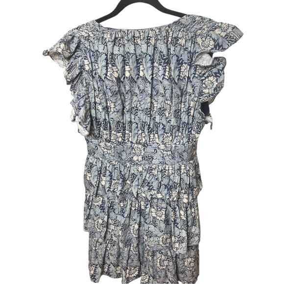 REVOLVE O.P.T. Blue Floral Ruffled Mini Dress, Cottage Core Baby Doll, Swiftie S - Picture 3 of 7